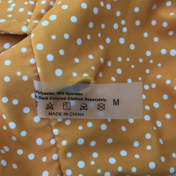 Cute white and yellow polka dot 2 piece.  Never worn - Picture 4 of 4